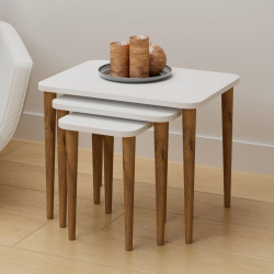 Zigon Sehpa 3 lü Beyaz