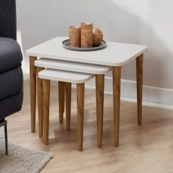 Zigon Sehpa 3 lü Beyaz