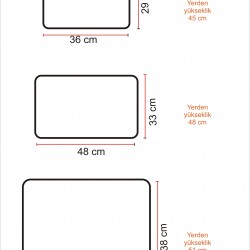 Zigon Sehpa 3 lü çam