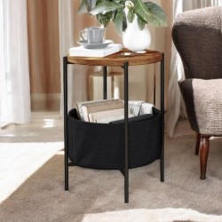 Yan Sehpa Çantalı Gazetelikli Kahve Sunum Sehpası