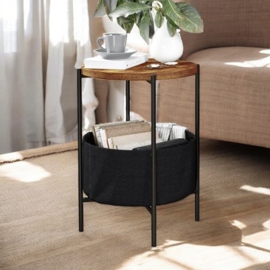 Çantalı Gazetelikli Yan Sehpa