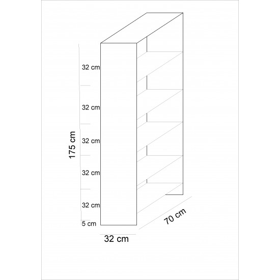 2 Kapaklı 5 Katlı Çok Amaçlı Dolap - Lilyum Beyaz