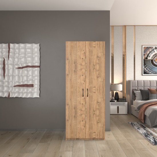 2 Kapaklı 5 Katlı Çok Amaçlı Dolap - Lilyum Çam