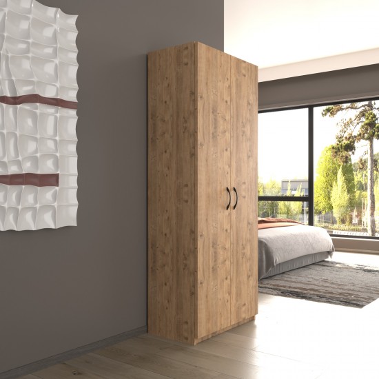 2 Kapaklı 5 Katlı Çok Amaçlı Dolap - Lilyum Çam