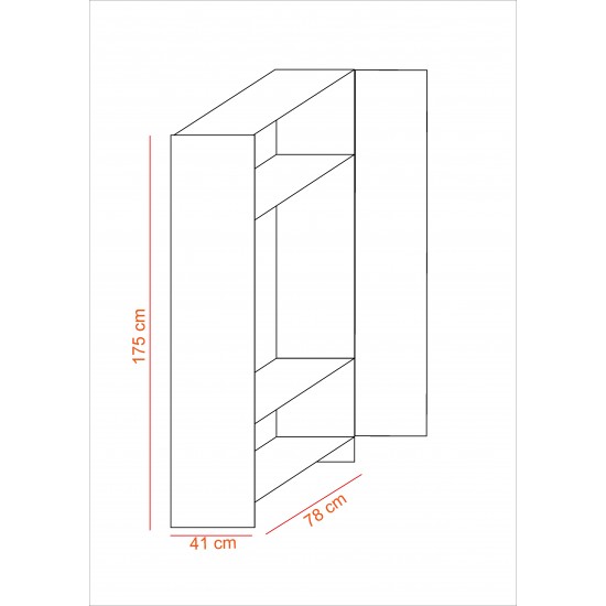 2 Kapaklı Elbise Dolabı 80 cm Çam Desen