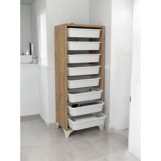 8 Çekmeceli Çok Amaçlı Sepetli Dolap / Oyuncak Kutusu / Organizer ÇAM