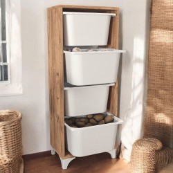 4 sepetli Çok Amaçlı Dolap / Oyuncak Kutusu / Organizer Düzenleyici Çam