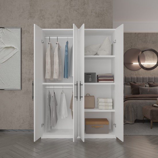 4 Kapaklı Geniş Elbise Dolabı