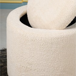 SANDIKLI PELUŞ ANTRASİT ÇOK AMAÇLI PUF KOLTUK KREM