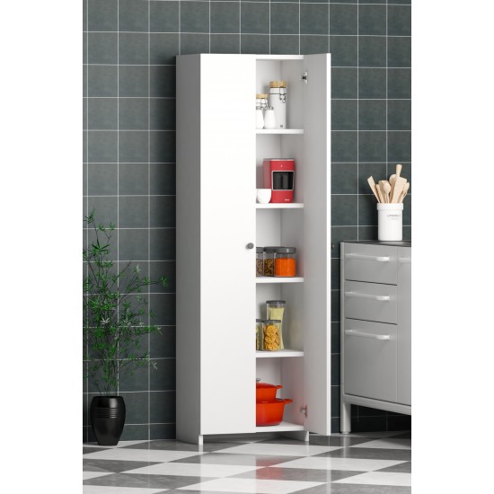 Beyaz 2 Kapaklı Çok Amaçlı Dolap