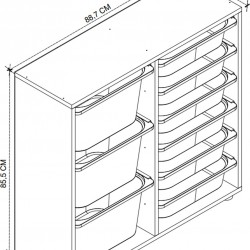 9 Sepetli Dolap Çok Amaçlı Dolap Oyuncak Dolabı çam
