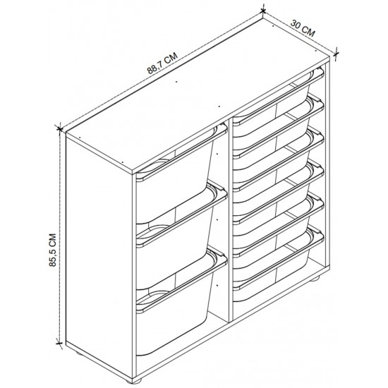 9 Sepetli Dolap Çok Amaçlı Dolap Oyuncak Dolabı