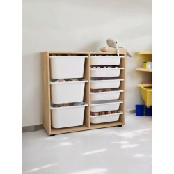 9 Sepetli Dolap Çok Amaçlı Dolap Oyuncak Dolabı çam