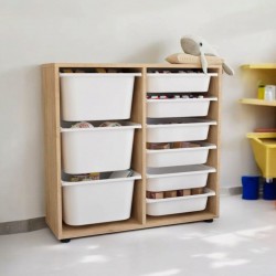 9 Sepetli Dolap Çok Amaçlı Dolap Oyuncak Dolabı çam