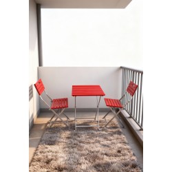 Metal Bistro Seti / Bahçe Seti Kırmızı