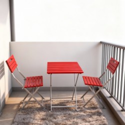 Metal Bistro Seti / Bahçe Seti Kırmızı