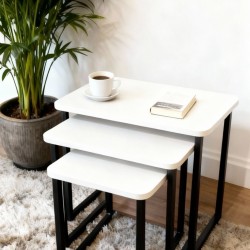 3 LÜ ZİGON SEHPA BEYAZ