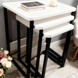 3 LÜ ZİGON SEHPA BEYAZ