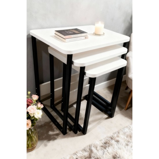 3 LÜ ZİGON SEHPA BEYAZ