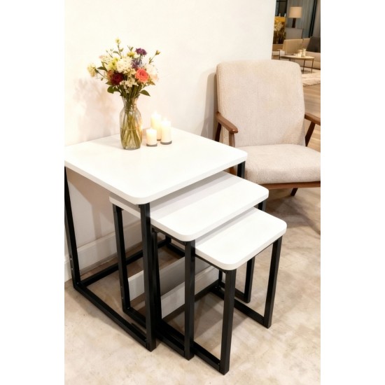 3 LÜ ZİGON SEHPA BEYAZ