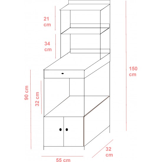 Çekmeceli Ve Kapaklı Çok Amaçlı Mutfak Dolabı
