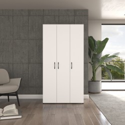 Ugi 3 Kapaklı Beyaz Elbise Dolabı90