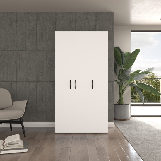 3 Kapaklı Geniş Elbise Dolabı