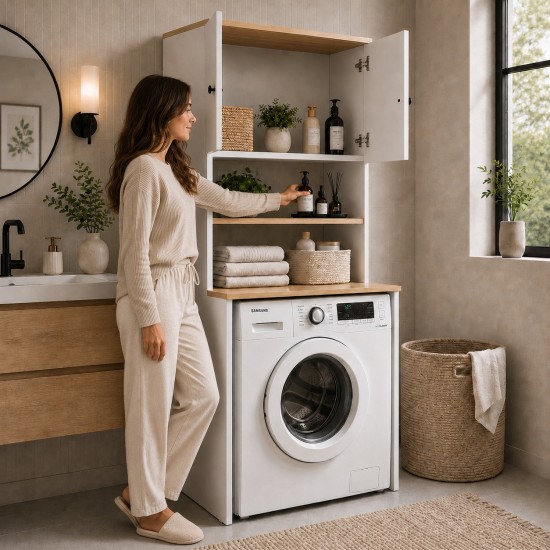 Moduleva Çamaşır Makinesi Dolabı /Kurutma Makinesi Dolabı / Çok Amaçlı Dolap