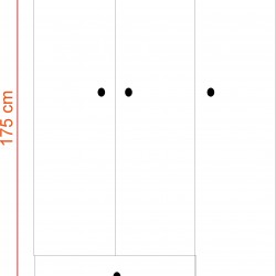 3 Kapaklı Çekmeceli Elbise Dolabı